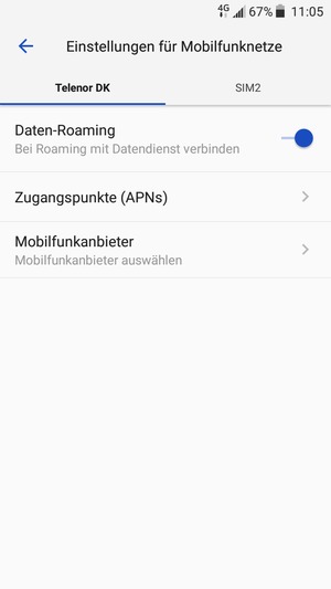 Schalten Sie Daten-Roaming an oder aus