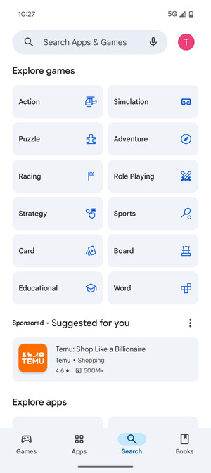Select the Search bar