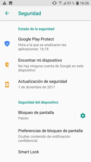El teléfono ha sido asegurado con un bloqueo de pantalla