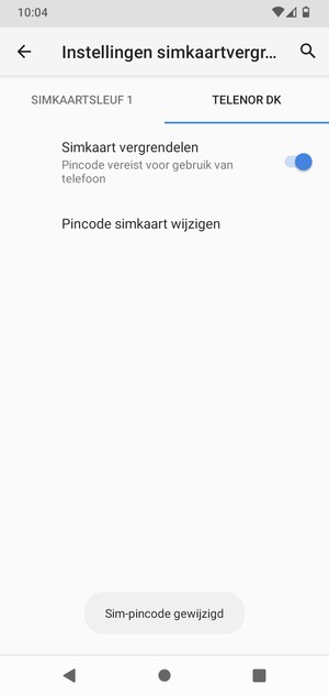 Uw sim-pincode is gewijzigd