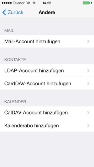 Wählen Sie Mail-Account hinzufügen