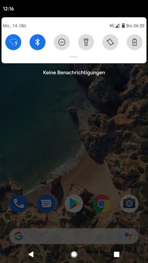 Ziehen Sie erneut das obere Menü nach unten