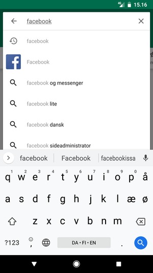 Indtast navnet på appen og vælg Søg