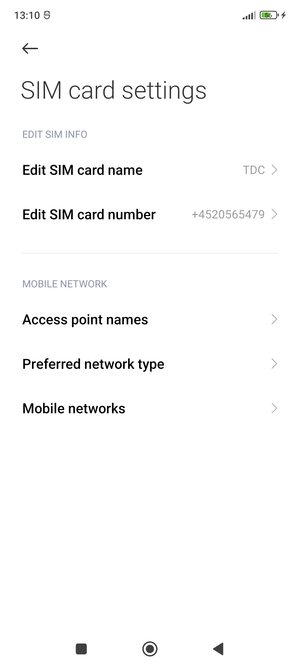 Select Access point names