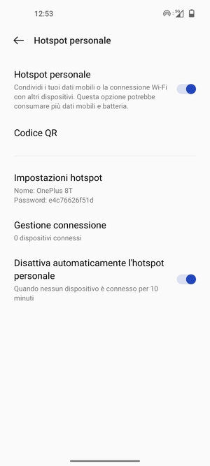 Il telefono è ora pronto per essere usato come modem