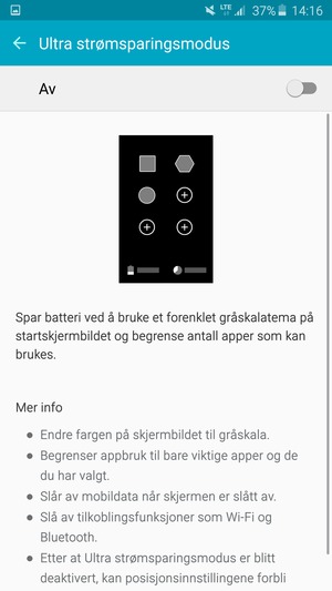 Slå på Ultra strømsparingsmodus