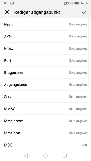 Indtast internet-oplysninger