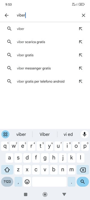 Inserisci il nome dell'app e seleziona Ricerca