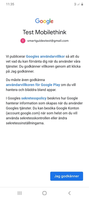 Välj Jag godkänner