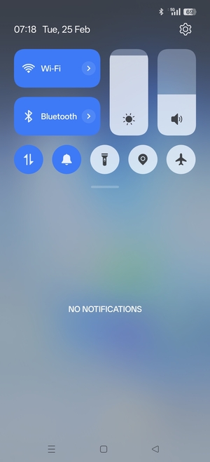 Slide down the top menu again