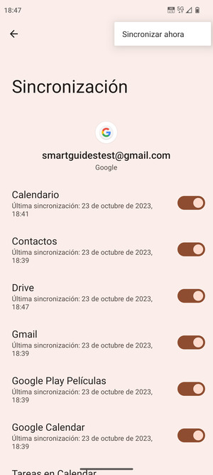 Seleccione Sincronizar ahora