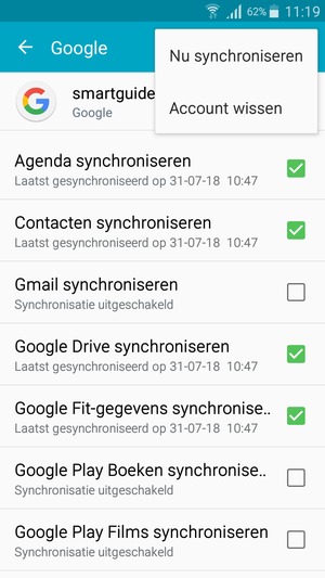 Selecteer Nu synchroniseren