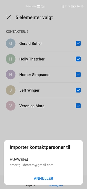 Vælg Huawei-id