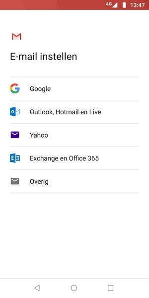 Selecteer Exchange en Office 365
