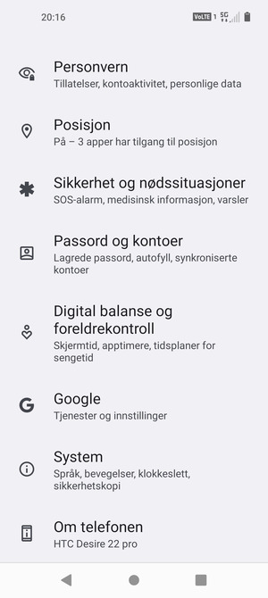 Bla til og velg System