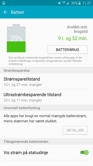 Vælg Ultrastrømbesparende tilstand