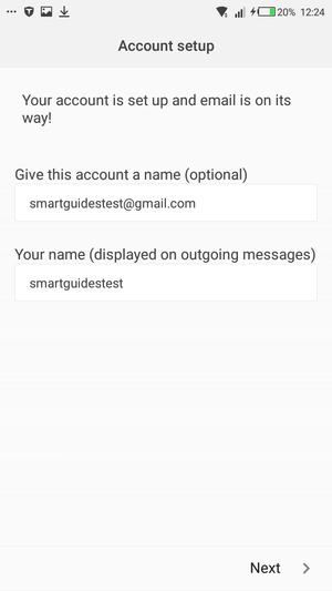 Give your account a name and enter your name. Select Next