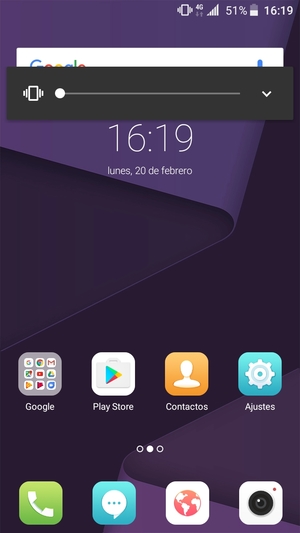 Continúe presionando para el modo de vibración, el cual es aprobado con una vibración corta