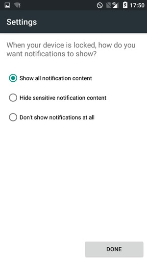 Select your preferred option and select DONE
