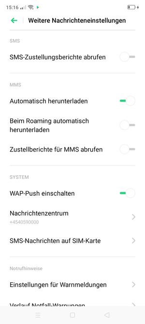 Wählen Sie Nachrichtenzentrum