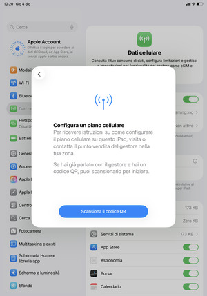 Seleziona Scansiona il codice QR