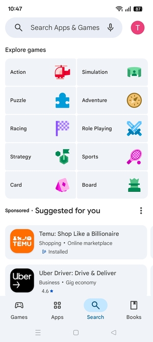 Select the Search bar