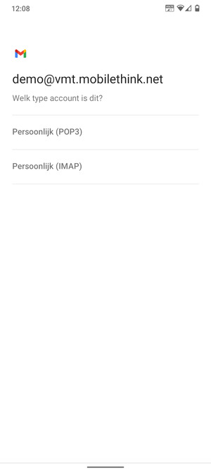 Selecteer Persoonlijk (POP3) of Persoonlijk (IMAP)