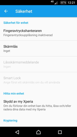Välj Skärmlås
