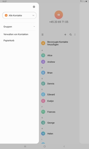 Wählen Sie Verwalten von Kontakten