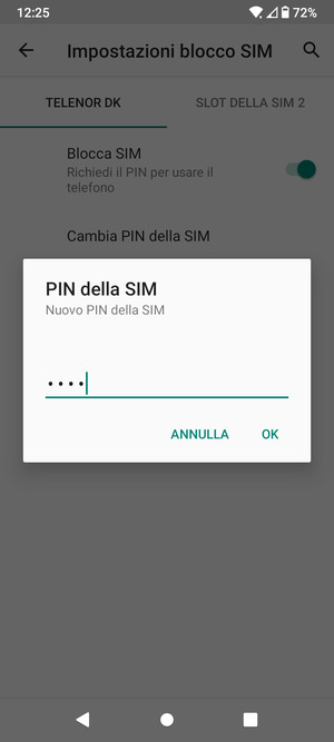 Inserisci Nuovo PIN della SIM e seleziona OK