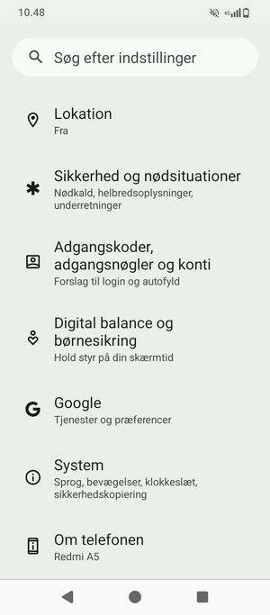 Scroll til og vælg System