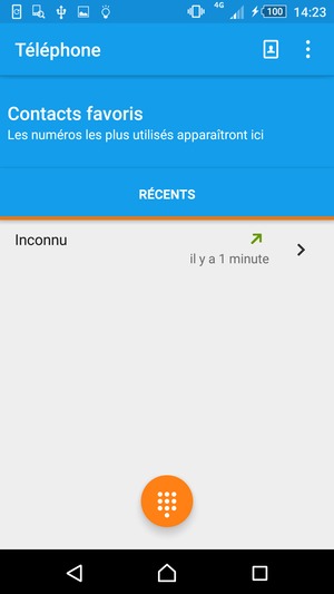 Sélectionner le bouton du Menu