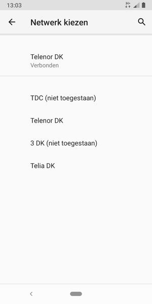 Selecteer een netwerkoperator uit de lijst