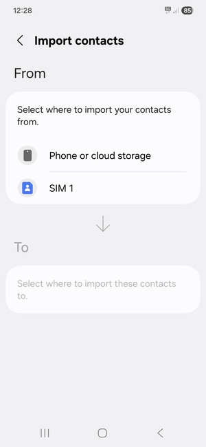 Select SIM 1 or SIM 2