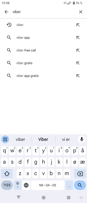 Skriv inn applikasjonsnavnet og velg Søk