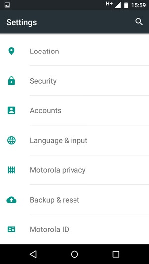 Scroll to and select Security