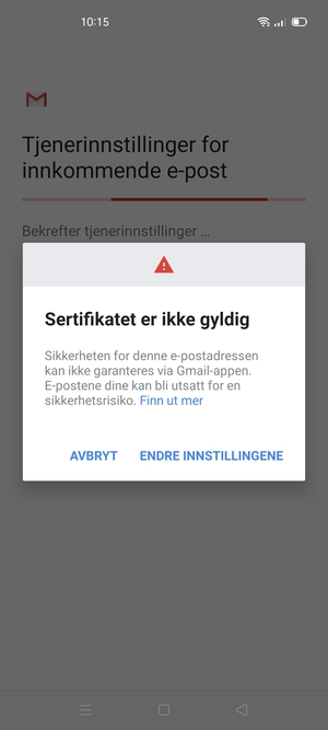 Velg ENDRE INNSTILLINGENE