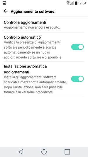 Seleziona Controlla aggiornamenti