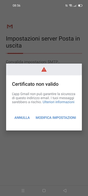 Seleziona MODIFICA IMPOSTAZIONI