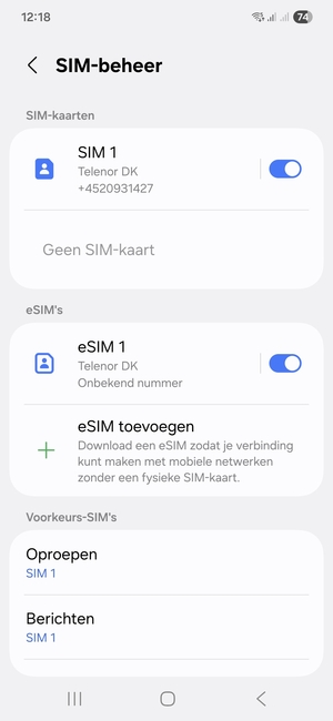 Uw eSIM is nu geactiveerd