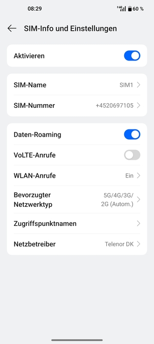 Schalten Sie Daten-Roaming an oder aus
