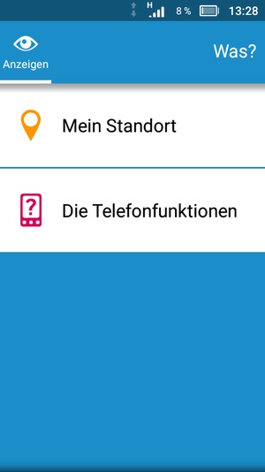 Scrollen Sie und wählen Sie Die Telefonfunktionen