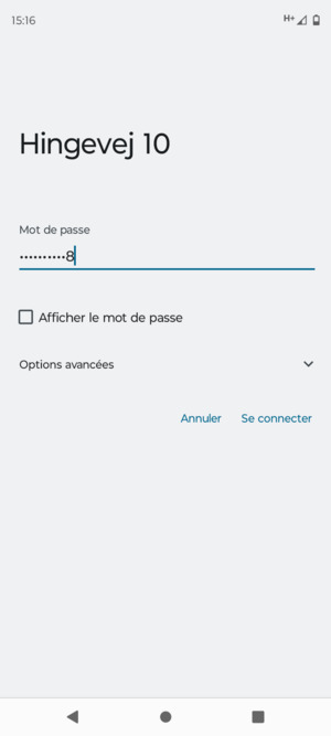Saisissez le mot de passe du Wi-Fi et sélectionnez Se connecter