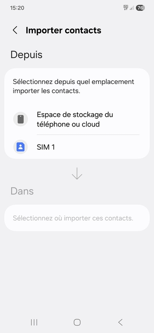 Sélectionnez SIM 1 ou SIM 2
