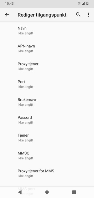 Skriv inn internett-informasjon