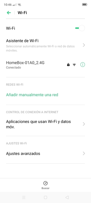 Ahora está conectado a la red Wi-Fi