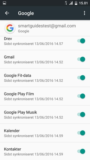 Kontroller at Kontakter er valgt