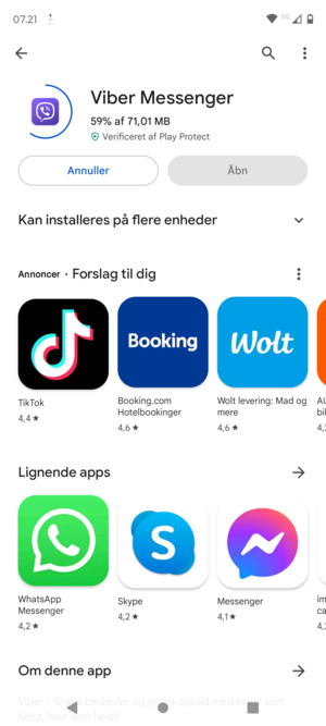 Afvent at installeringen er afsluttet