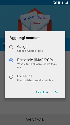 Seleziona Personale (IMAP/POP) e OK