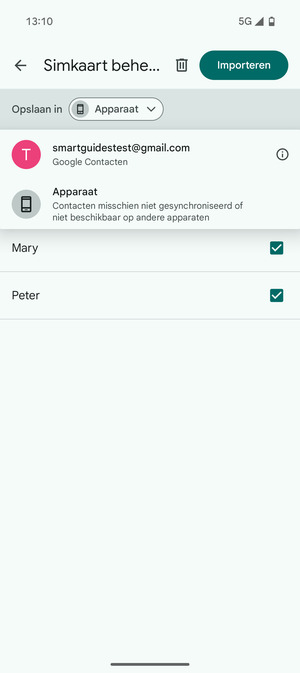Selecteer uw Google-account